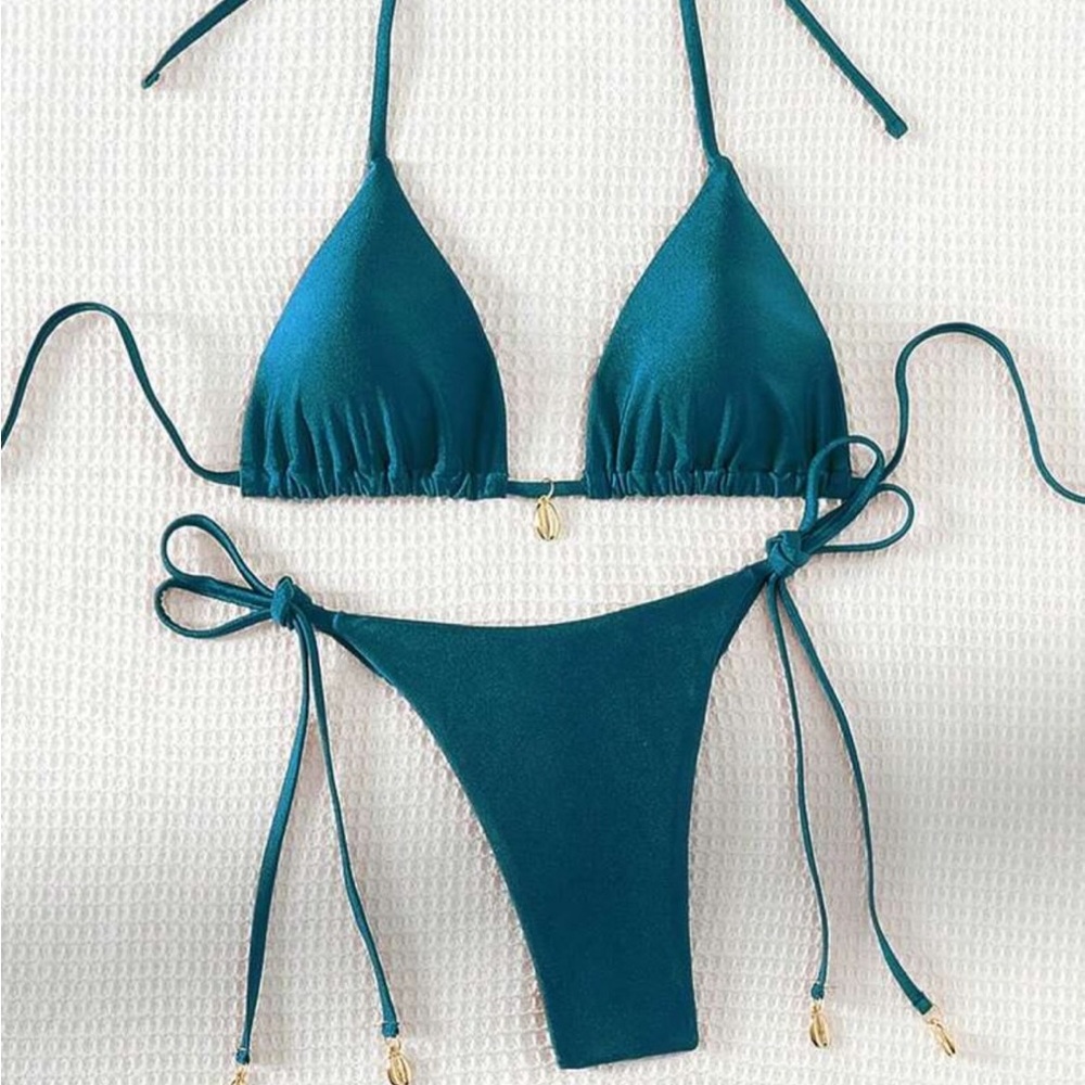 SHEIN teal bikini set